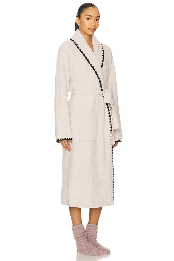 view 2 of 3 CozyChic Blanket Stitch Robe in Stone
