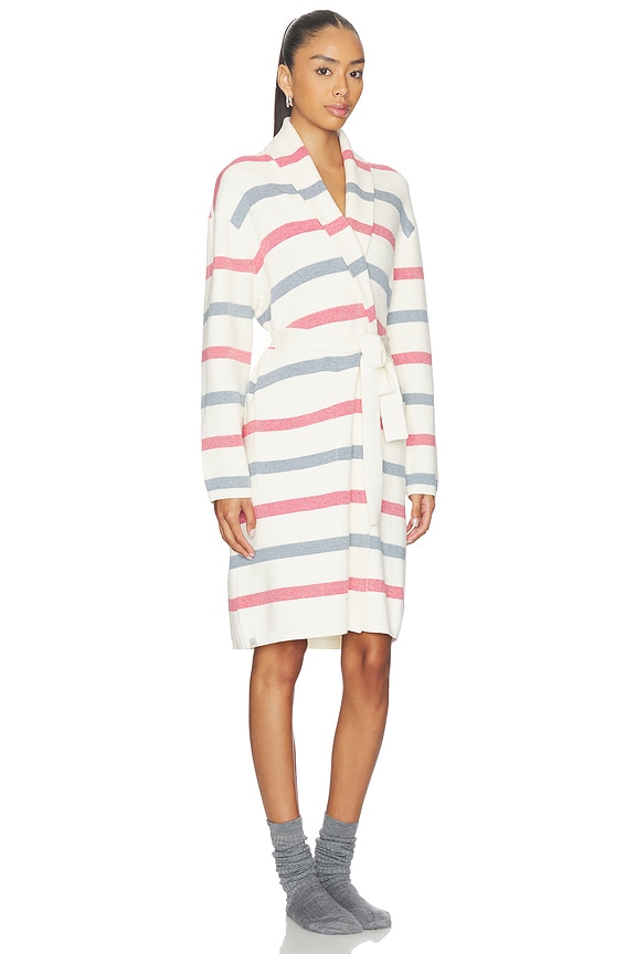 view 2 of 3 CozyChic Ultra Lite Stripe Robe in Cream