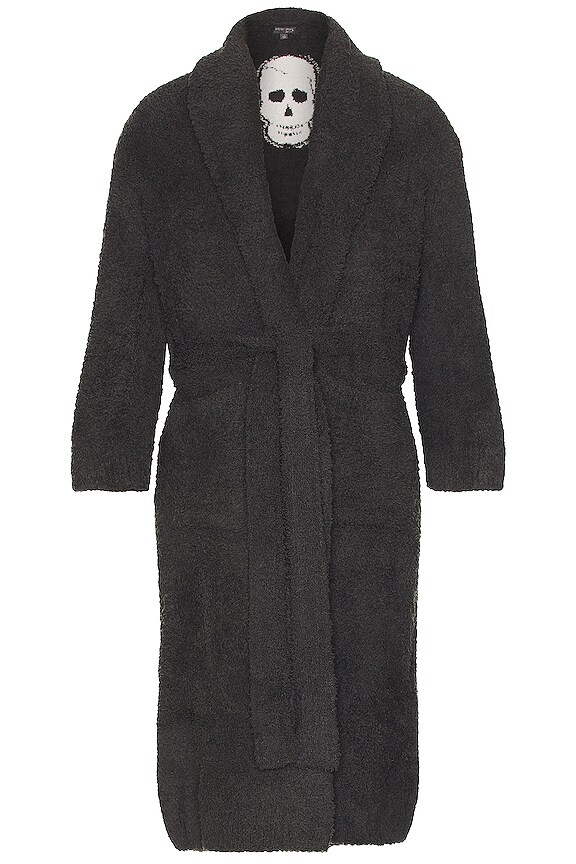 view 2 of 4 CozyChic Skull Robe in Carbon & Almond