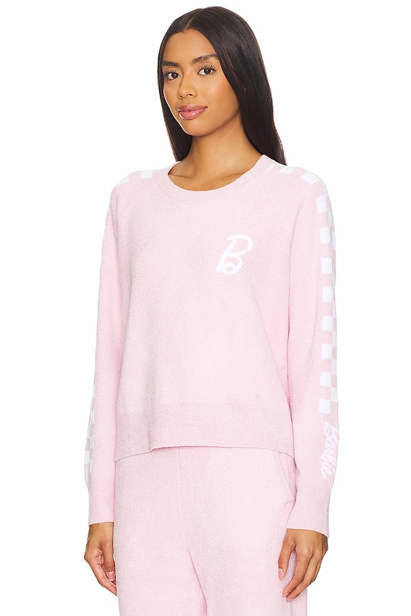 view 2 of 4 CozyChic Ultra Light Barbie Checkered Pullover in Barbie Pink