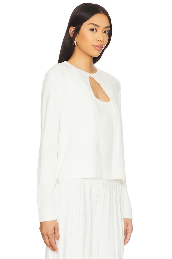 view 2 of 4 CozyChic Ultra Light Striped Cardigan in Pearl