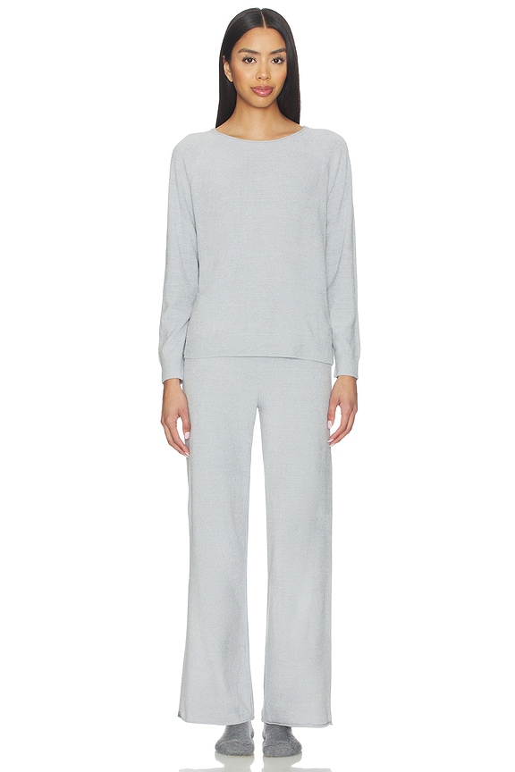 view 1 of 4 Cozychic Jersey Roll Pullover & Wide Leg Pant Set in Frost