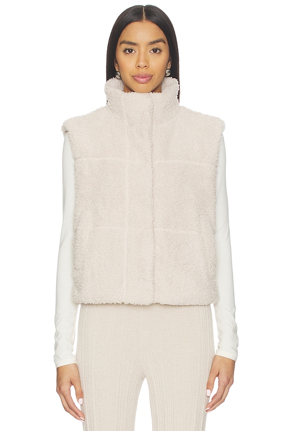 view 2 of 5 Brushed CozyChic Puffer Vest in Stone