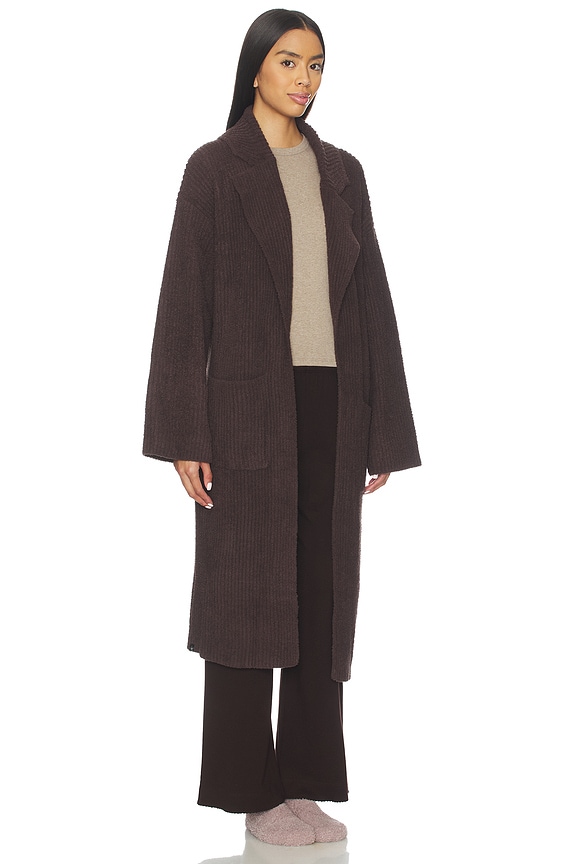 view 2 of 3 CozyChic Cotton Rib Long Coat in Umber