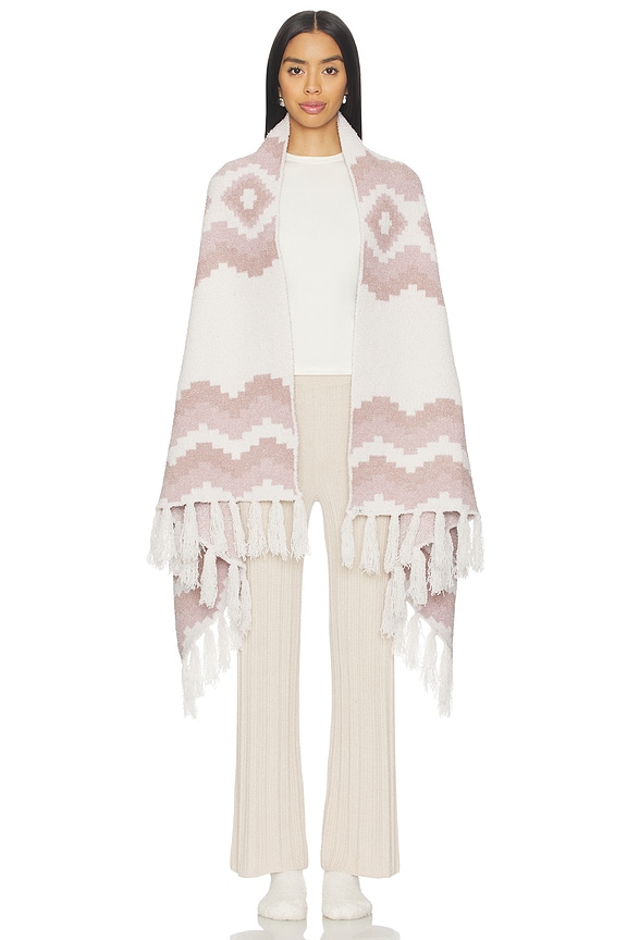 view 2 of 4 CozyChic Mosaic Wrap in Faded Rose Multi