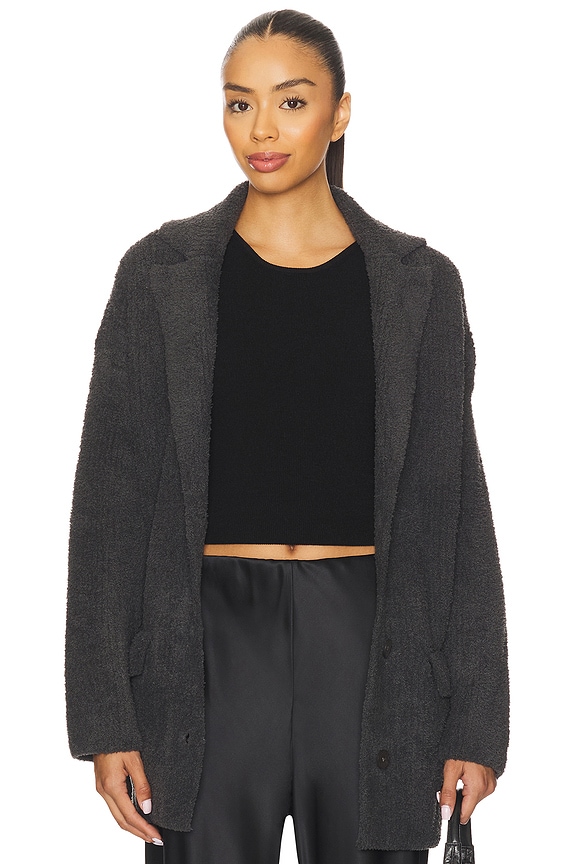 view 2 of 5 CozyChic Rib Oversized Notch Collar Blazer in Carbon