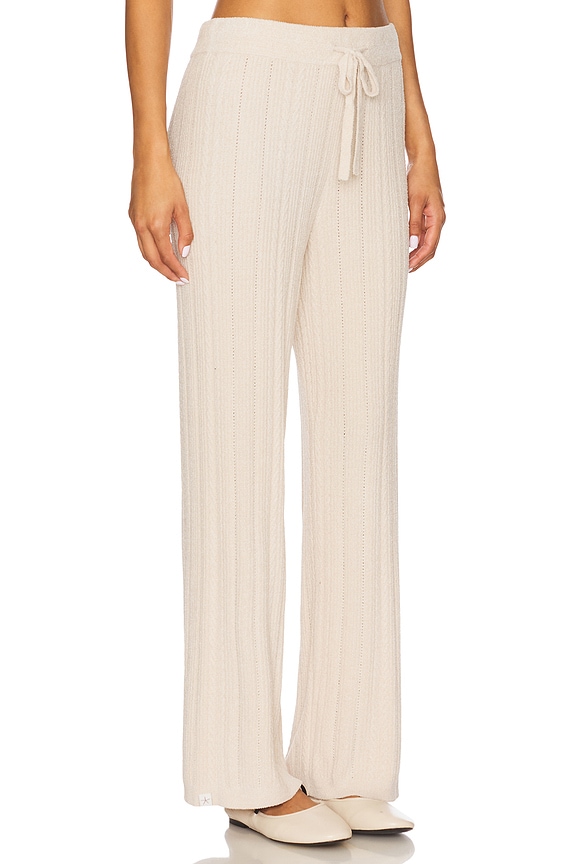 view 2 of 6 CozyChic Ultra Lite Cable Knit Ankle Pant in Stone