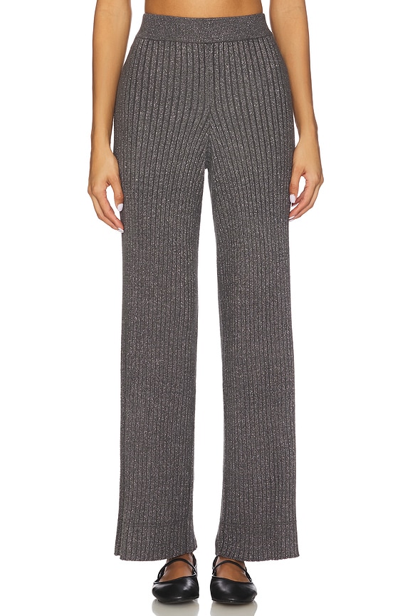 view 1 of 6 CozyChic Ultra Lite Lurex Rib Wide Leg Pant in Carbon