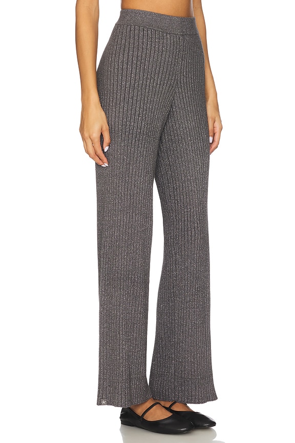 view 2 of 6 CozyChic Ultra Lite Lurex Rib Wide Leg Pant in Carbon