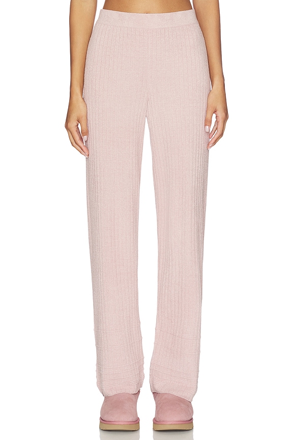 view 1 of 6 CozyChic Ultra Lite Textured Hem Rib Pant in Teaberry