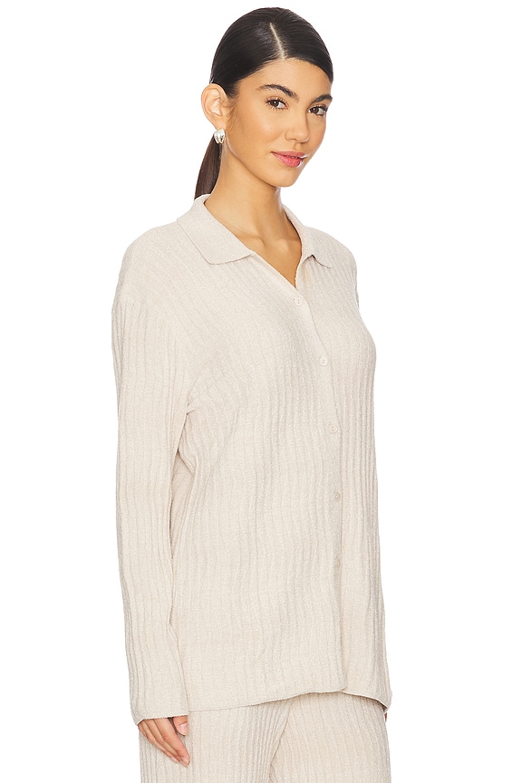 view 2 of 4 BAREFOOT DREAMS COZYCHIC ULTRA LIGHT WAVE SHIRT ショートスリーブトップ in Stone