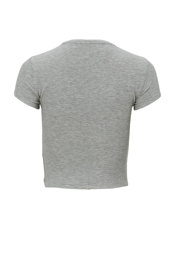 view 2 of 2 Malibu Collection Ultra Soft Rib Cropped Tee in Heathered Gray