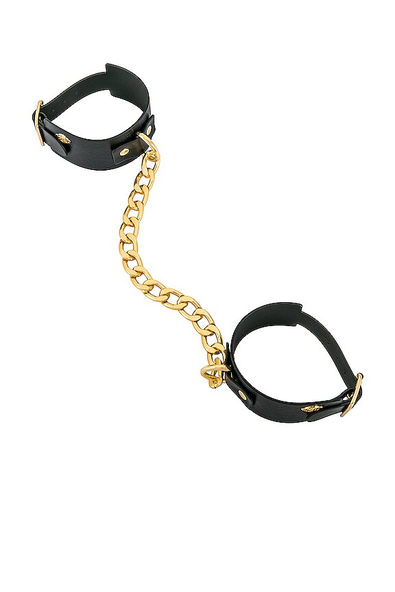 view 2 of 3 Lotus Cuffs in Black & Gold