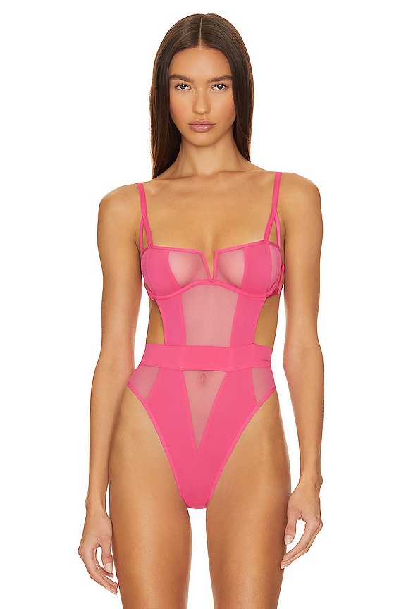 view 2 of 5 Orla Wired Bodysuit in Fuchsia Pink