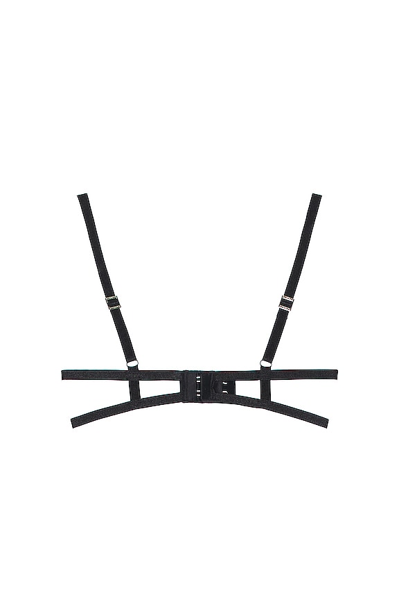 view 2 of 2 Antoinette Open Wired Bra in Black & Silver