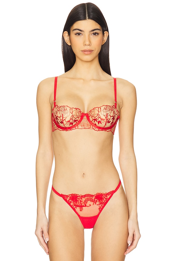 view 1 of 4 Rosalie Bra in Red & Sheer
