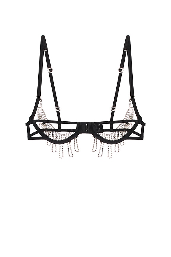 view 2 of 2 Estelle Open Wired Bra in Black, Silver & Clear