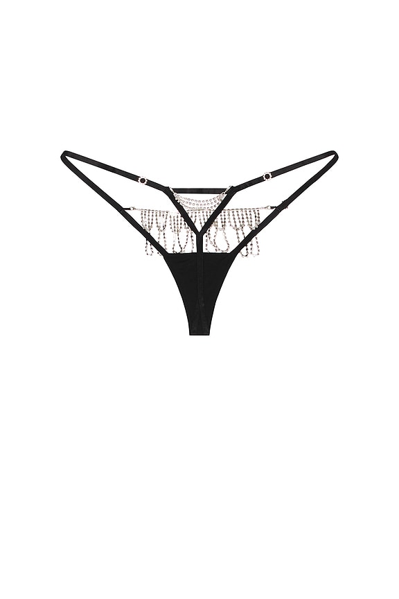 view 2 of 2 Estelle Thong in Black, Silver & Clear