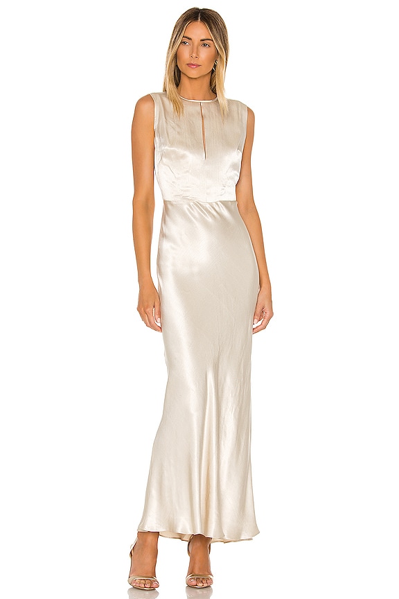 view 1 of 3 Sylvie Cut Out Midi Dress in Oyster