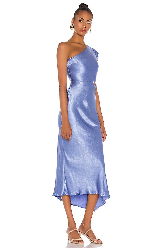 view 2 of 4 Delphine Asymmetrical Midi Dress in Cornflower