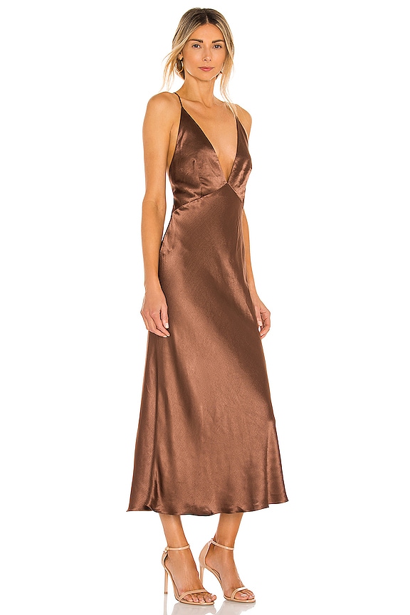 view 2 of 3 Valentina V Midi Dress in Chocolate