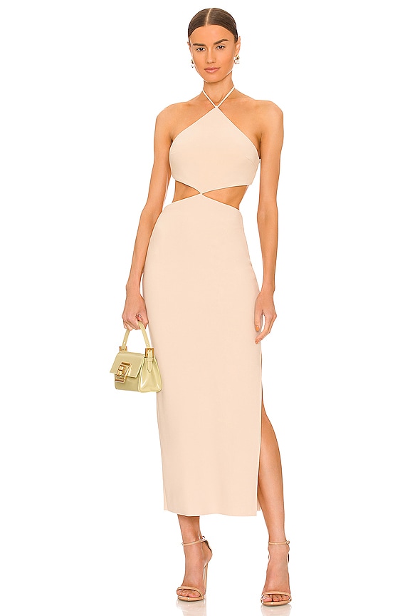 view 1 of 3 Iris Halter Midi Dress in Macadamia