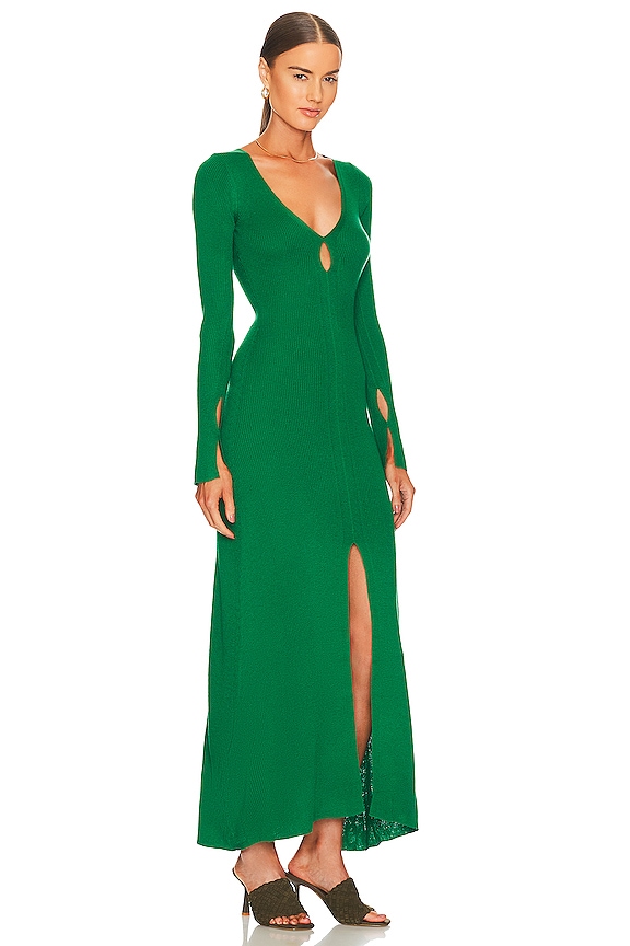 view 2 of 4 Freya Knit V Maxi Dress in Bottle Green