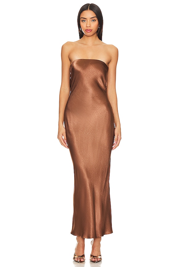 view 2 of 3 Moon Dance Strapless Dress in Chocolate