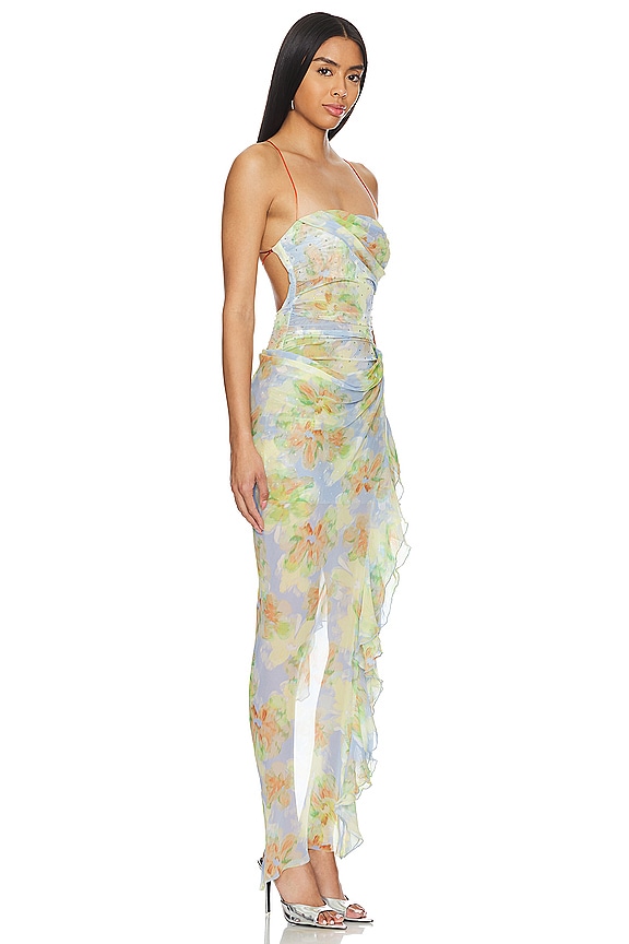 view 2 of 5 Zephy Asymmetrical Dress in Blue Blossom