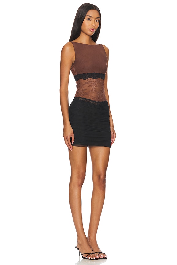 view 2 of 3 Loani Mini Dress in Chocolate & Black