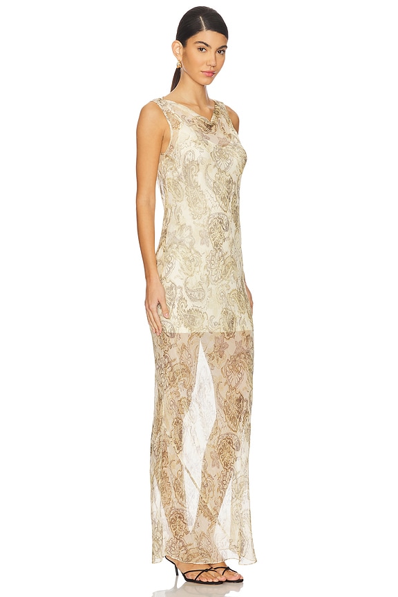 view 2 of 3 Shyla Boat Neck Dress in Faded Paisley