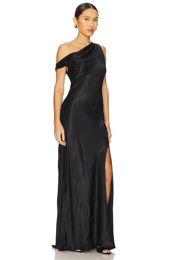 view 2 of 4 SOL 비대칭 원피스 in Black