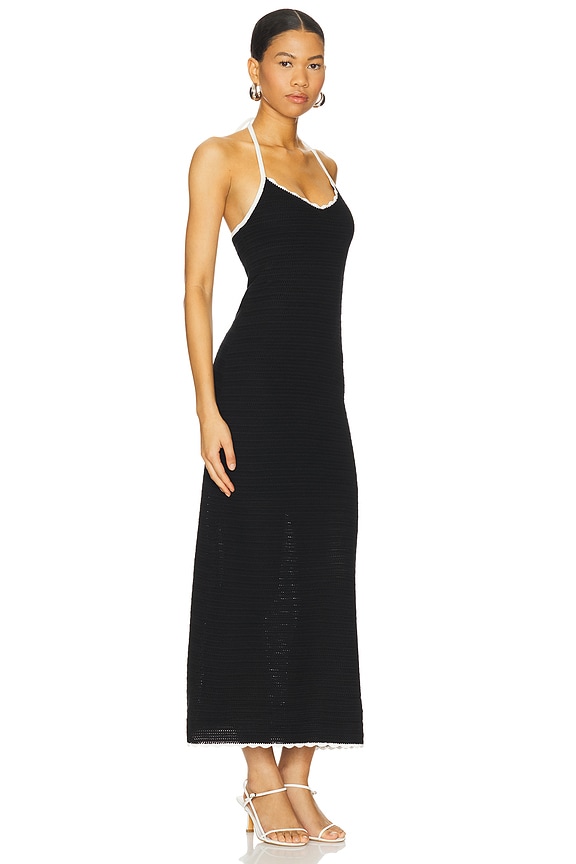 view 2 of 3 Ravyn Halter Maxi Dress in Black & White