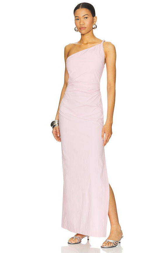 view 1 of 4 Apolline Asymmetric Maxi Dress in Powder Pink