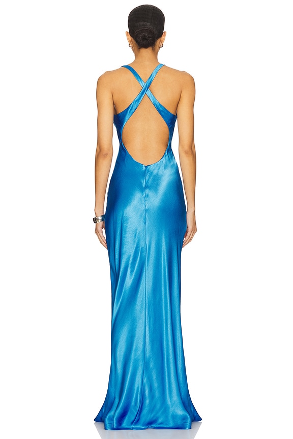 blue cross over dress Bec + Bridge Maxina Crossover in Mid May be worn with extended:303675 The dresses from Armani Chest Size:46