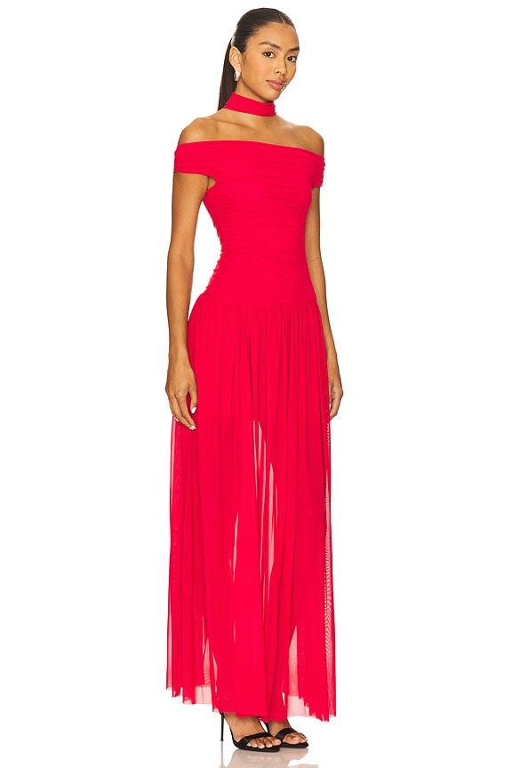 view 2 of 3 Deija Off Shoulder Maxi Dress in Strawberry