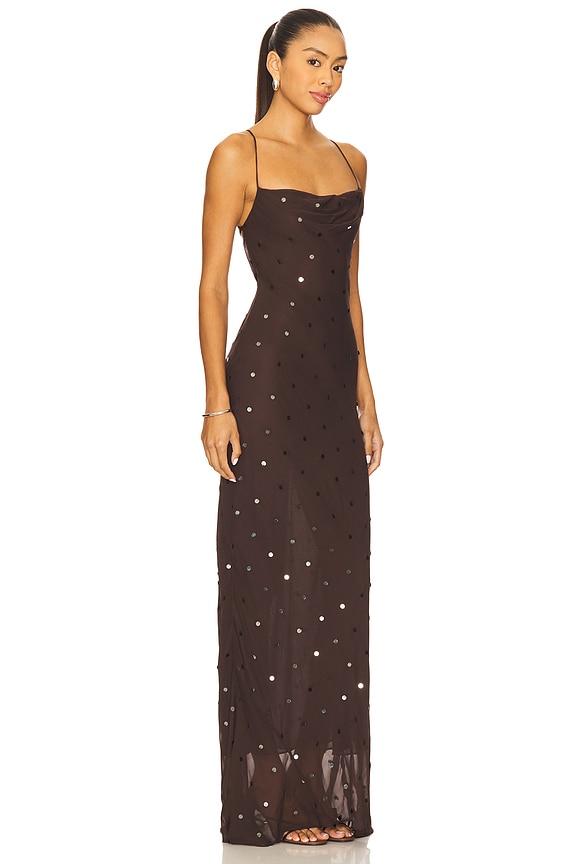 view 2 of 5 Arielle Slip Maxi Dress in Dark Chocolate