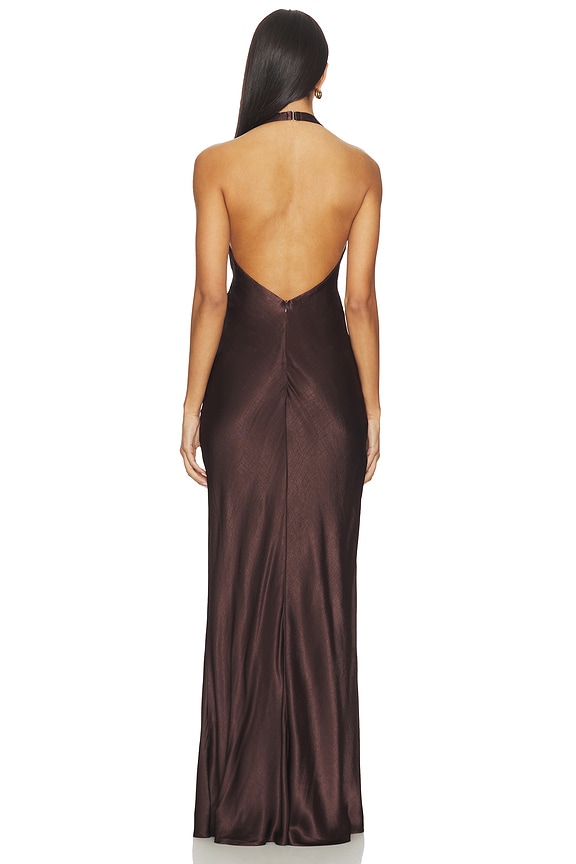 revolve brown halter dress Bec + Bridge x Frida in Dark Chocolate revolve wedding guest dresses