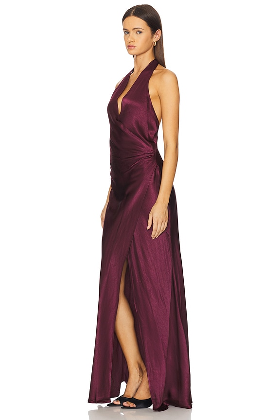 view 2 of 3 Elisia Wrap Maxi Dress in Plum