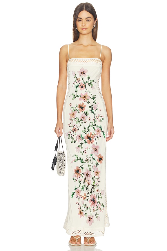 view 1 of 3 VESTIDO CAMELIA in Cream Gardenia Floral