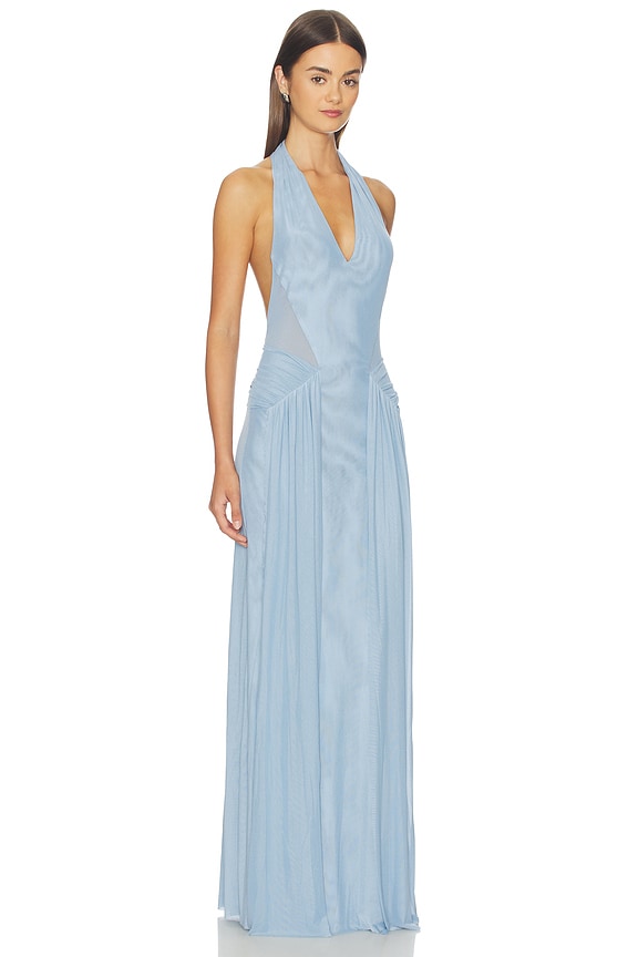 view 2 of 3 Juniper Halter Maxi Dress in Denim Blue