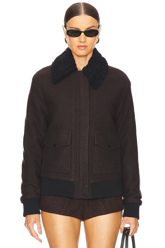view 2 of 5 Teyana Bomber Jacket in Dark Chocolate