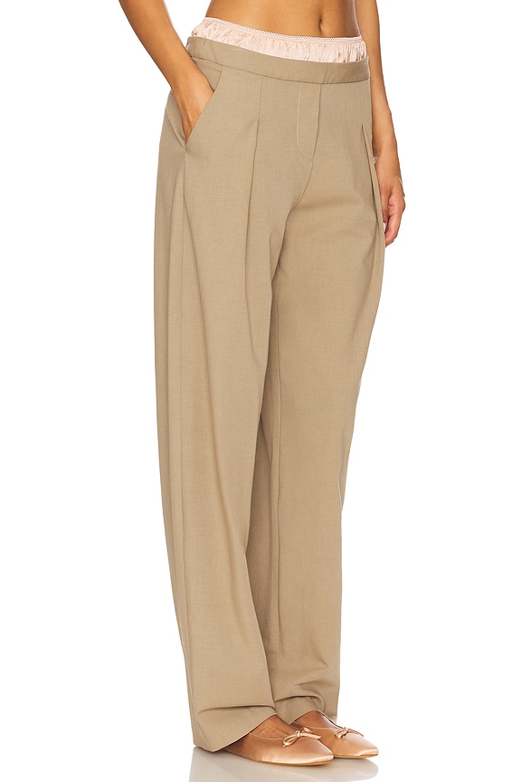 view 2 of 6 Jai Contrast Pant in Taupe & Peach