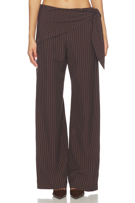 view 1 of 6 Andre Overlay Pant in Choc Pinstripe