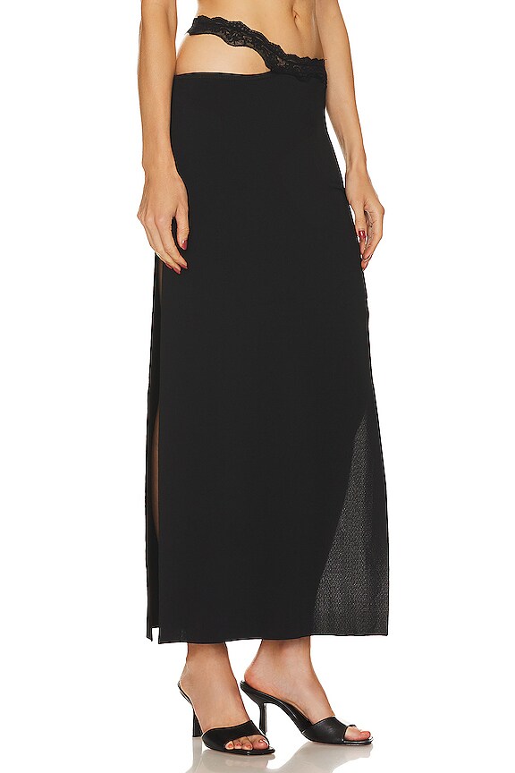 view 2 of 4 Ria Split Midi Skirt in Black