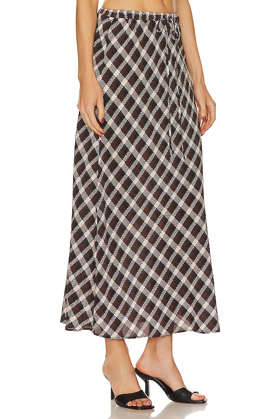 view 2 of 5 Chiara Drawstring Skirt in Basket Weave Check