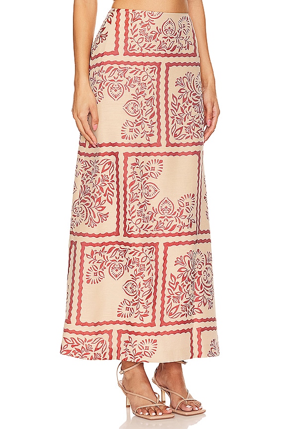 view 2 of 4 Palm Bliss Maxi Skirt in Sahara Jacquard