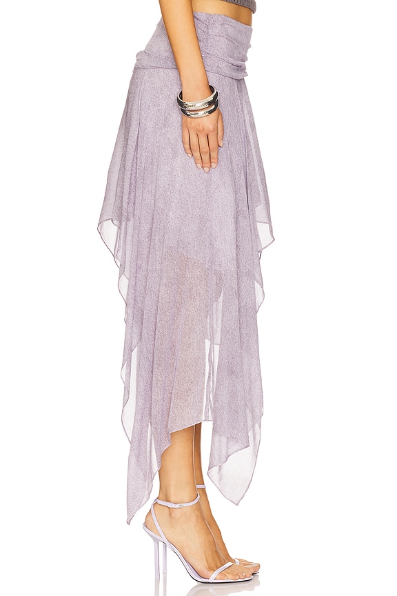 view 2 of 6 JUPE ASYMÉTRIQUE TALLIS in Lilac Denim Print