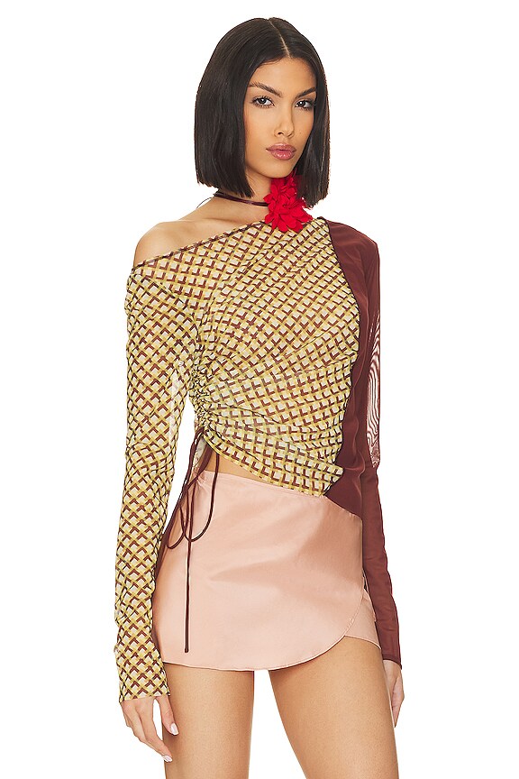 view 2 of 5 Marcella Long Sleeve Top in Siena Geo & Plum