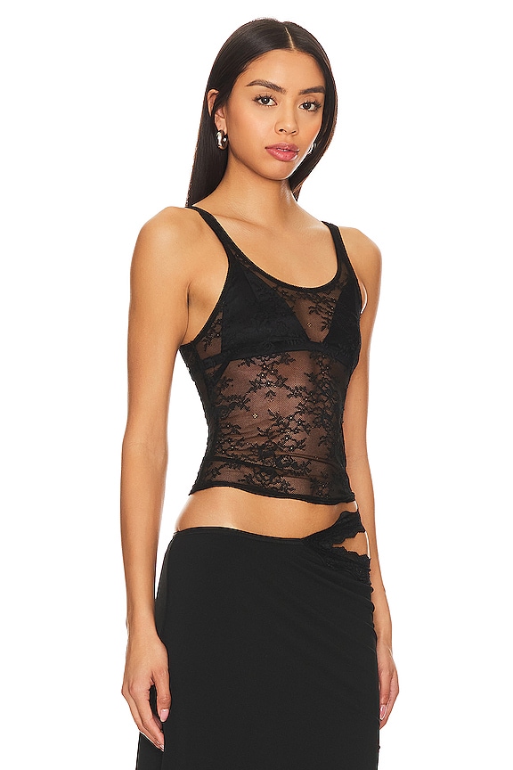 view 2 of 4 Avenida Lace Tank Topv in Black